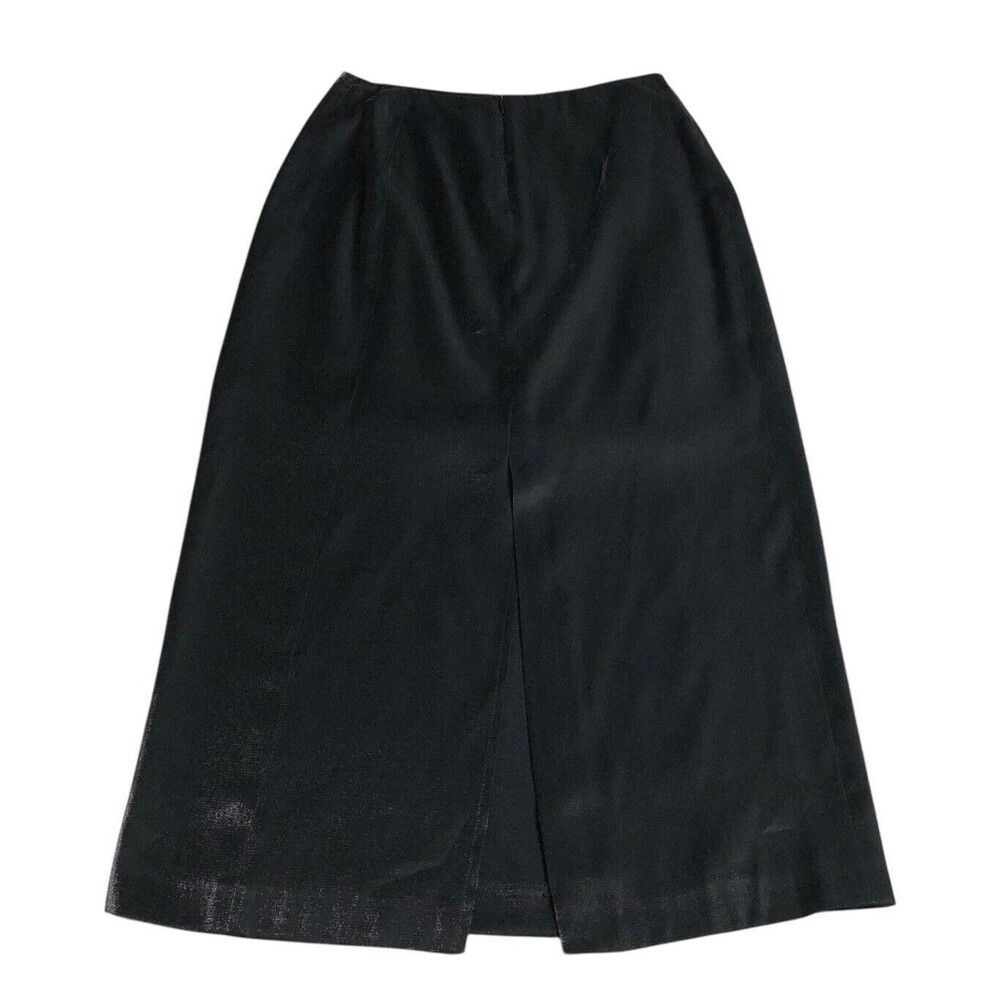 Vintage 90s Harve Benard Maxi Skirt 8 Black Shimmer Chiffon Whimsigoth Witchy - Picture 8 of 16